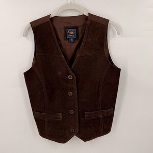 Route 66 Highway Womens Vintage Genuine Leather Vest Size Small Brown